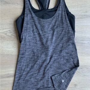 Lululemon Athletica Black and Gray Tank Top